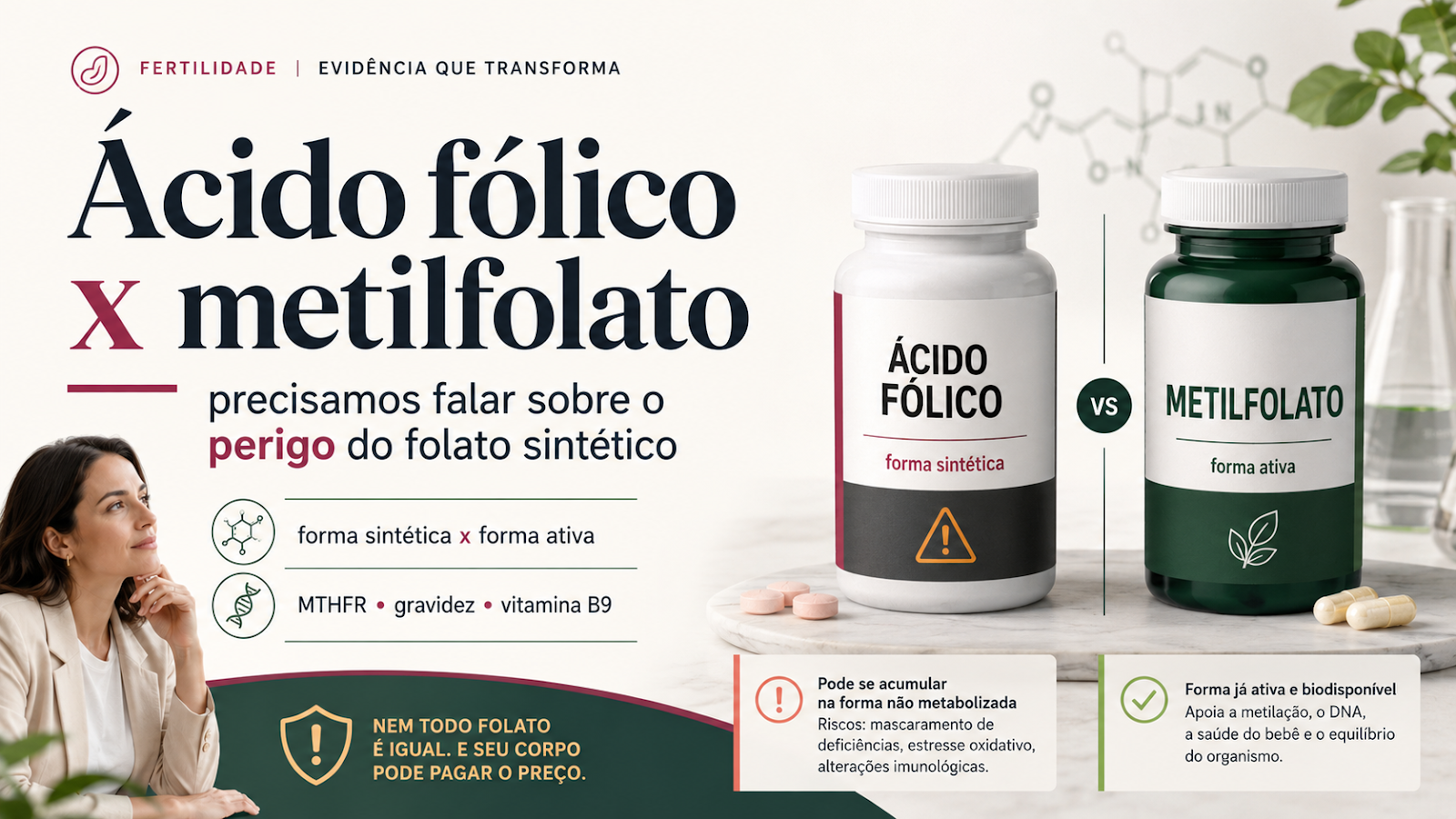 Precisamos falar sobre o ácido fólico: metilfolato, mutação MTHFR e o perigo do folato sintético