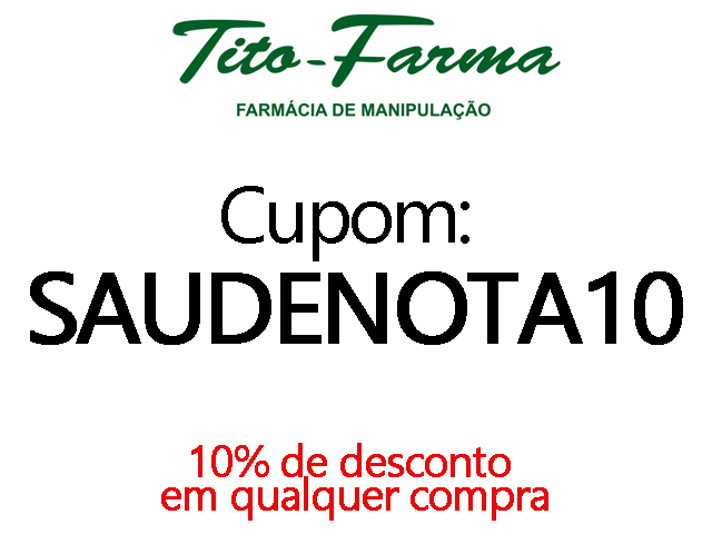 Imagem promocional com o cupom SAUDENOTA10 para 10% de desconto